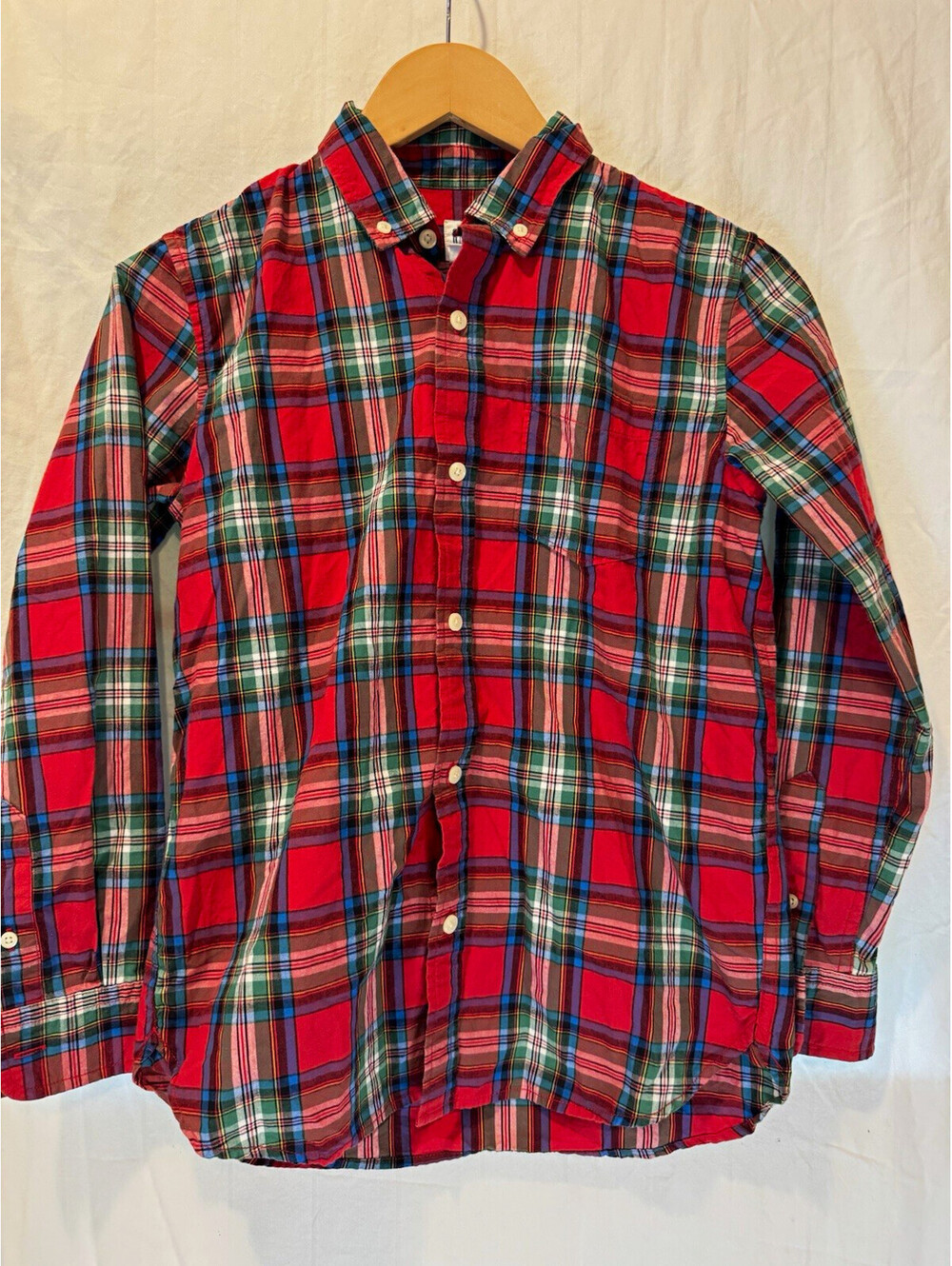 Gap Kids Boys XL Regular Fit Plaid Long Sleeve Button-Down Collared Shirt